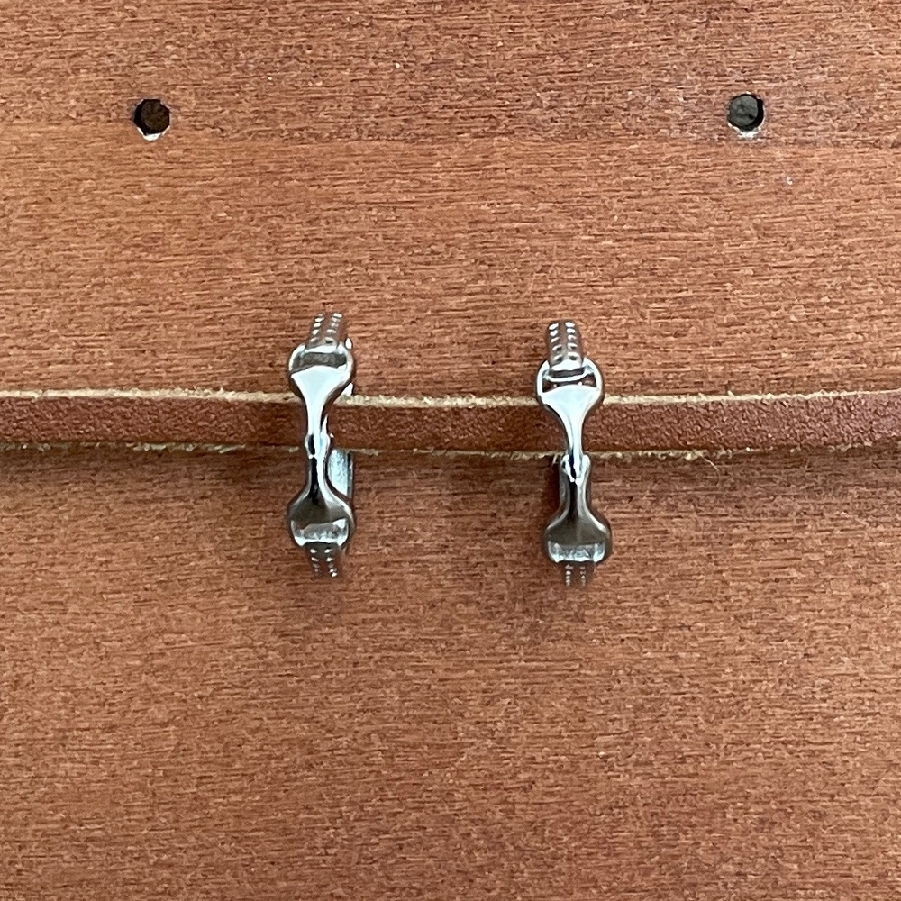 Genuine Sterling Silver Snaffle Bit Hoop Earrings